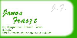 janos fraszt business card