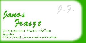 janos fraszt business card